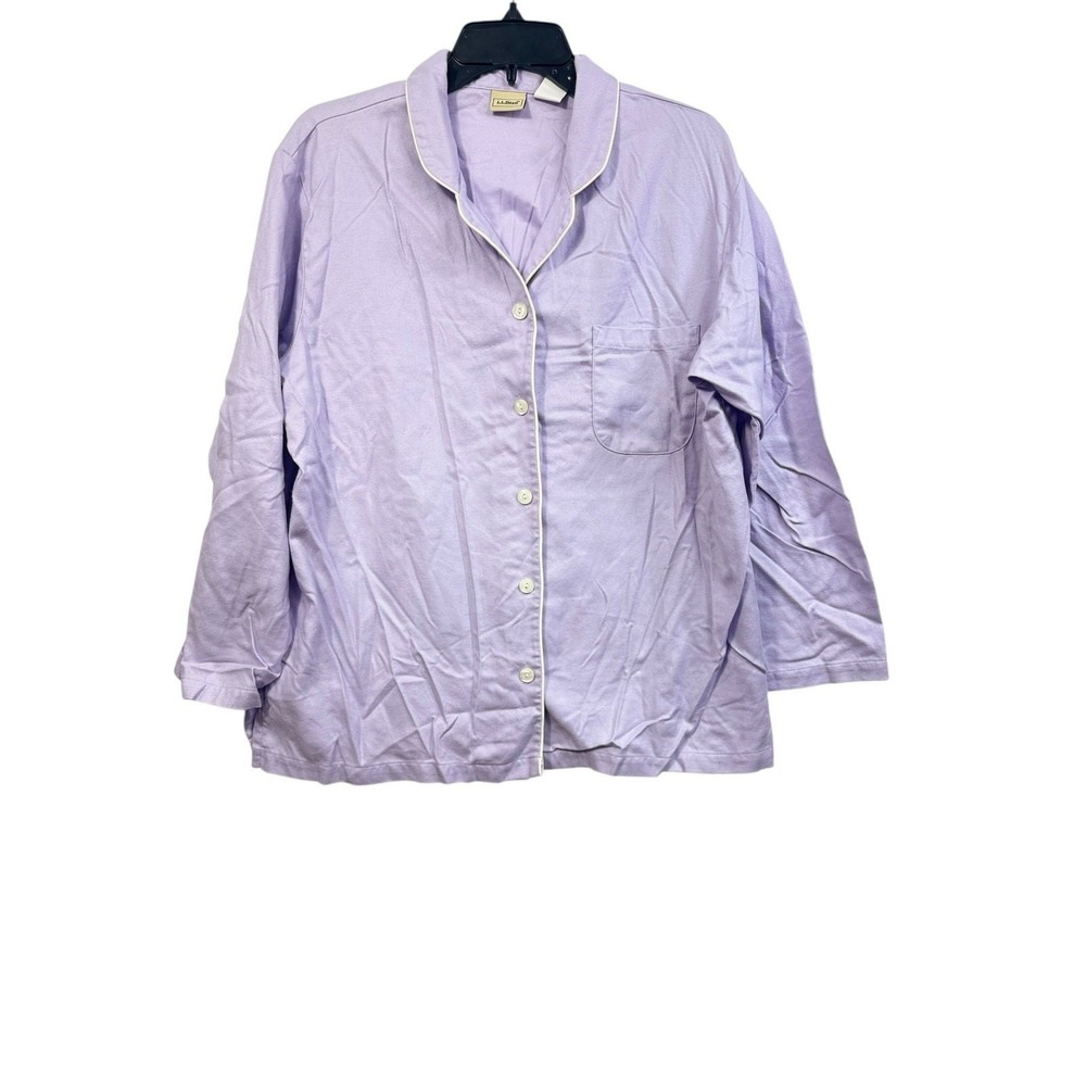 Women's Petite L LL Bean Nwot Purple Flannel 100% Cotton Pajamas Pjs - Picture 7 of 9
